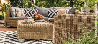 Gartenmöbel aus Rattan Boho Stil